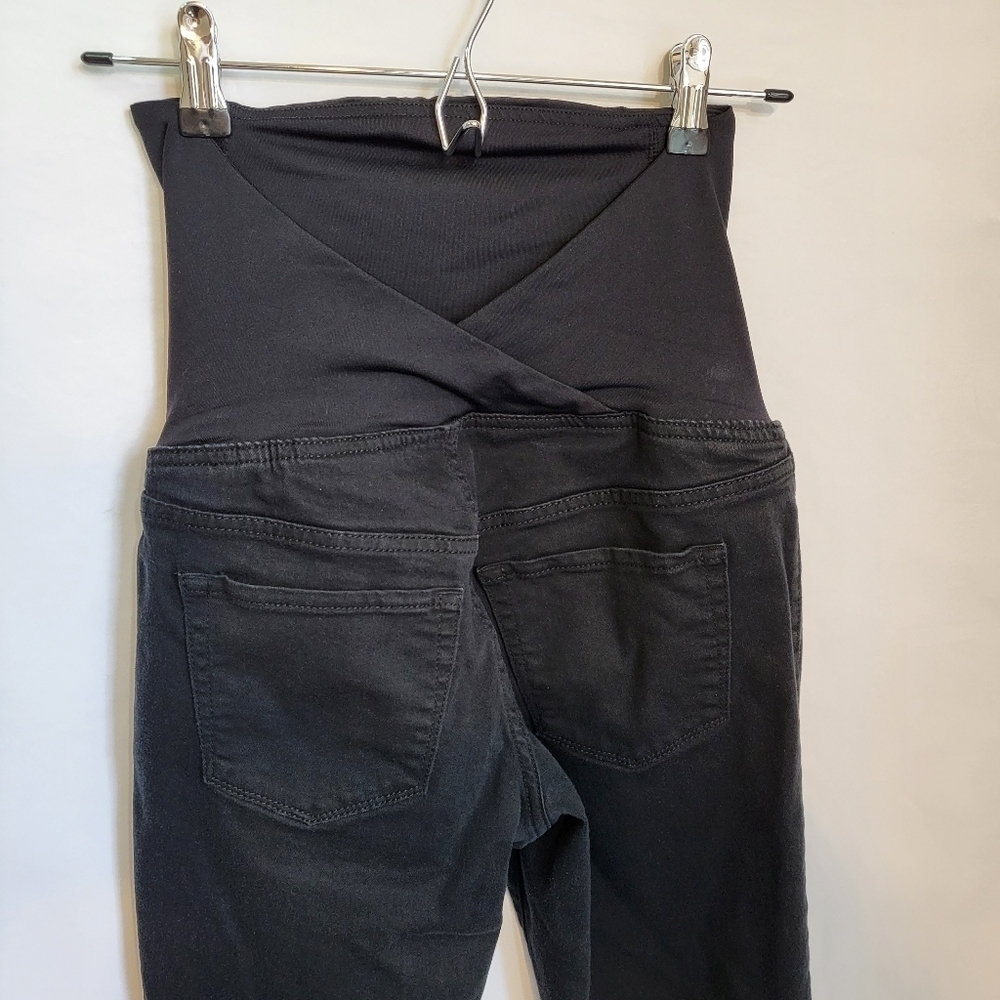 Isabel maternity entubado black Jean tummy support cross back size 2 pre-owned